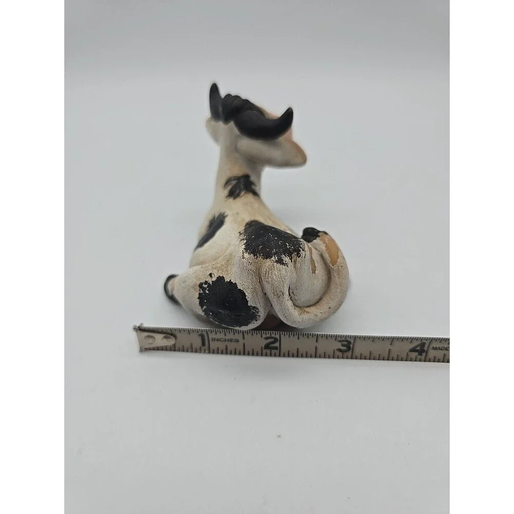Vintage 1990's Pete Aspit Happy Holstein Cow Figure Milking Cow